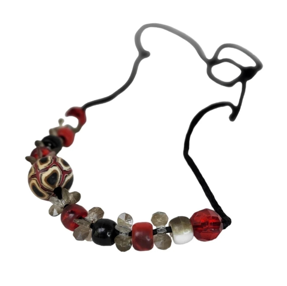 Venetian Beaded Disco Ball Cord Necklace - Picture 2 of 3